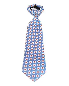 PAÑUELO AZULON CIRCULO ROJO