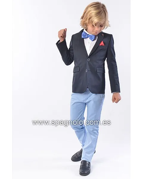 AMERICANA GABARDINA ELASTANO MARINO