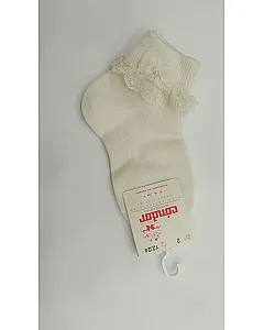 CALCETIN HILO ENCAJE BEIG