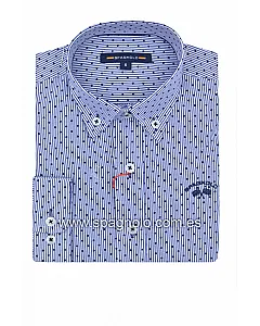 CAMISA POPELIN ESTAMPADA BOTON MARINO