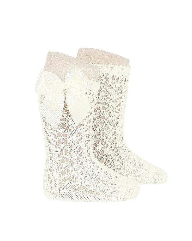 CALCETIN CALADO ALTO MOÑAS ROSA BEBE