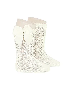 CALCETIN CALADO ALTO MOÑAS ROSA BEBE