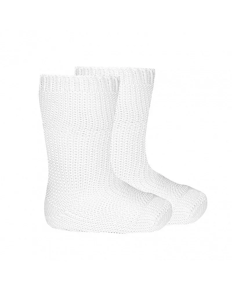 CALCETIN ALTO PUNTO BOBO BLANCO