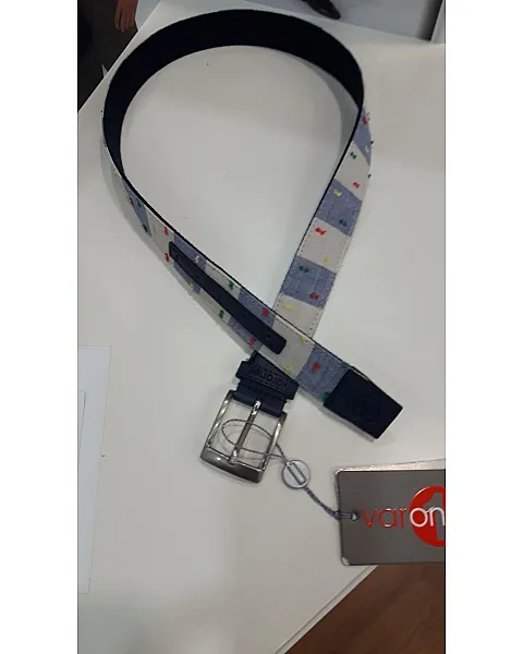 CINTURON TEJIDO PESPUNTE (MARINO/CELESTE)