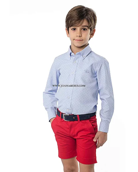 CM CUELLO BOTON BASICA OXFORD ESTAMPADA