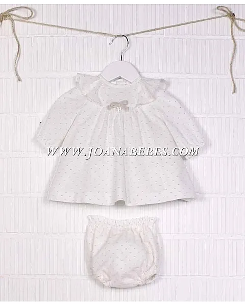 AMAYA VESTIDO BEBE CANASTILLA EN PLUMETI