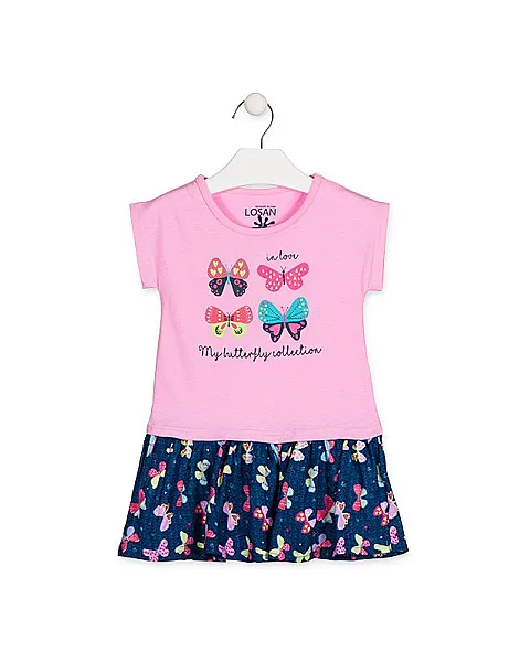 LOSAN VESTIDO ESTAMPADO CON MARIPOSAS MODA INFANTIL