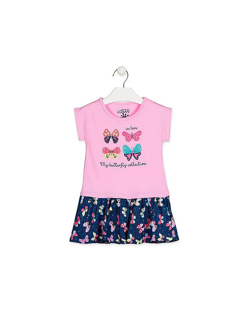 LOSAN VESTIDO ESTAMPADO CON MARIPOSAS MODA INFANTIL
