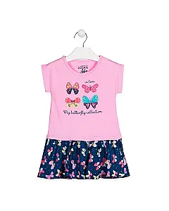 LOSAN VESTIDO ESTAMPADO CON MARIPOSAS MODA INFANTIL