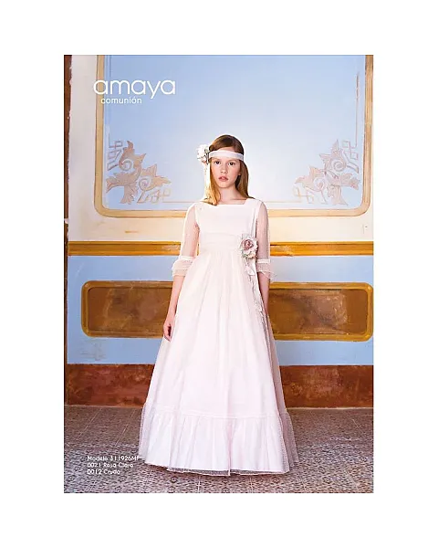 AMAYA VESTIDO COMUNION 311926 COLOR 0021 ROSA CLARO