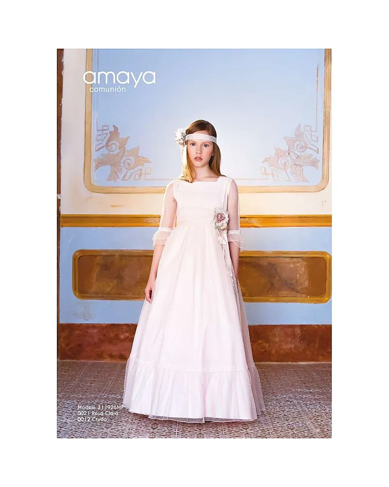 AMAYA VESTIDO COMUNION 311926 COLOR 0021 ROSA CLARO