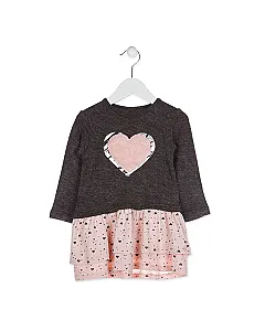 LOSAN VESTIDO COMBINADO CON PARCHE DE CORAZON 826-7007