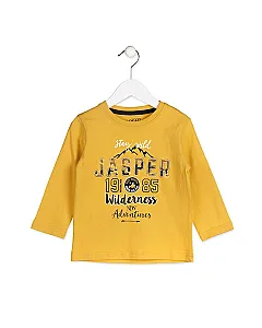 LOSAN CAMISETA NIÑO CON MOTIVOS MONTAÑEROS MOSTAZA