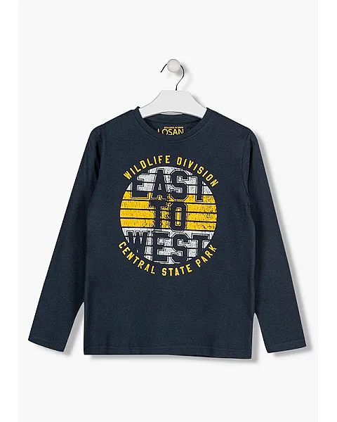 LOSAN CAMISETA DE COLOR AZUL DE ALGODON 923-1625