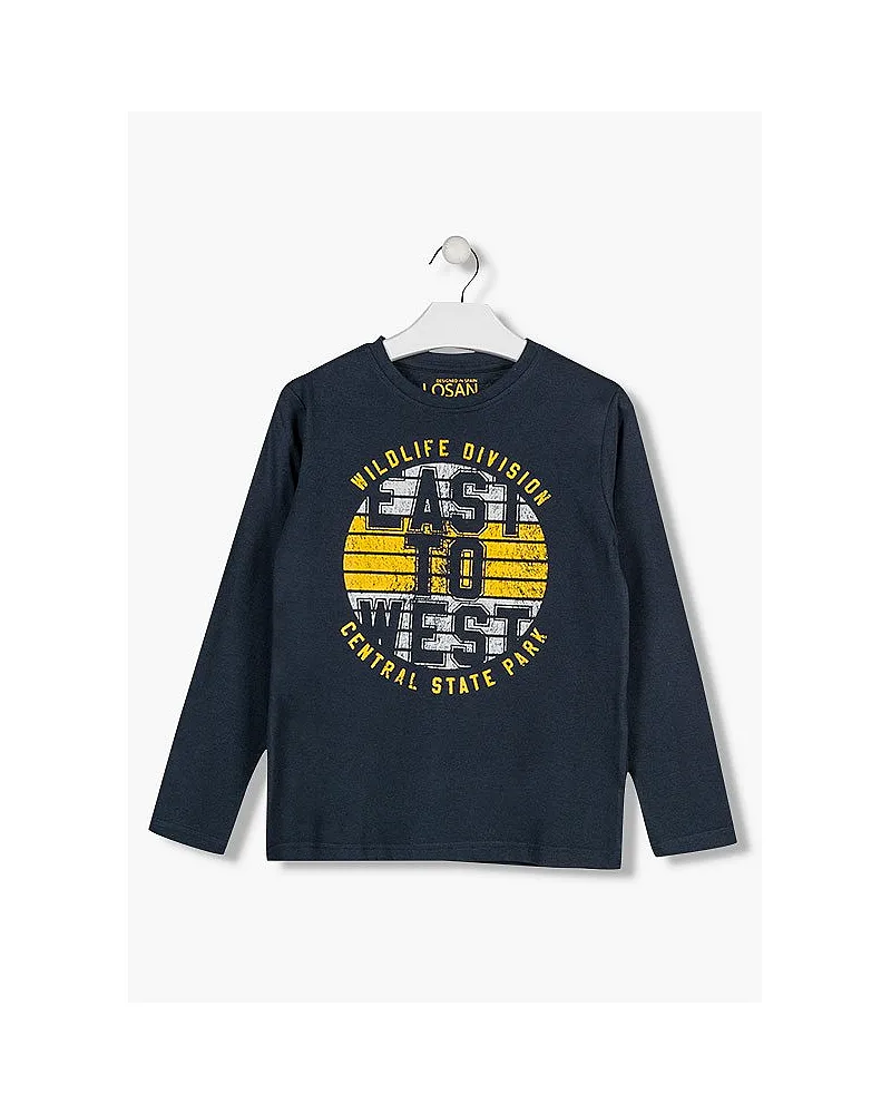 LOSAN CAMISETA DE COLOR AZUL DE ALGODON 923-1625