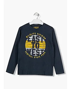 LOSAN CAMISETA DE COLOR AZUL DE ALGODON 923-1625