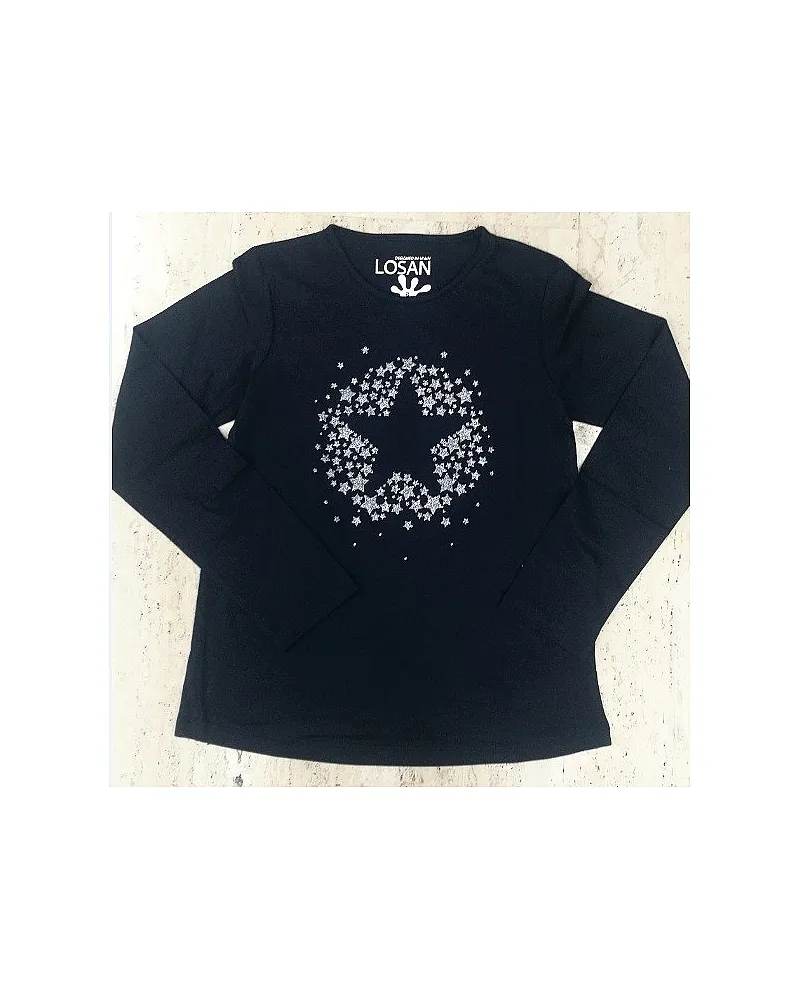 LOSAN CAMISETA COLOR MARINO MANGA LARGA CON ESTRELLAS 924-1632
