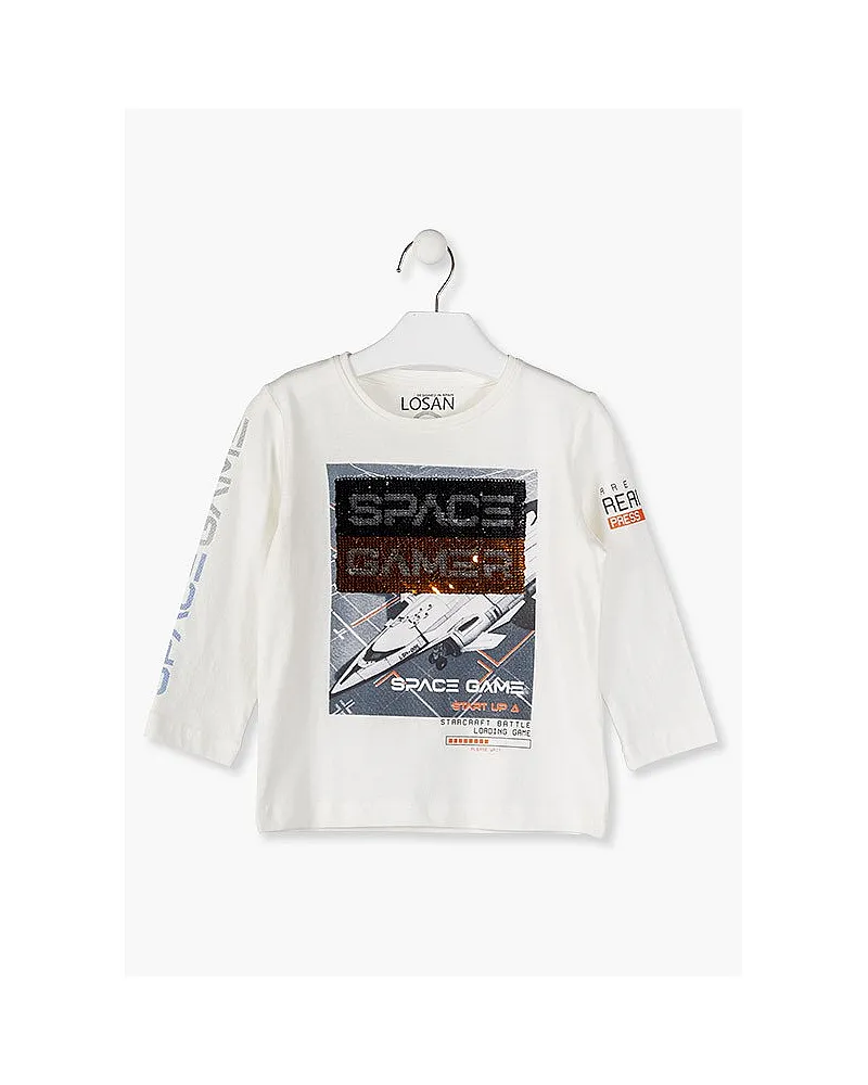 LOSAN CAMISETA CON MENSAJE REVERSIBLE 925-1015