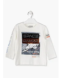 LOSAN CAMISETA CON MENSAJE REVERSIBLE 925-1015