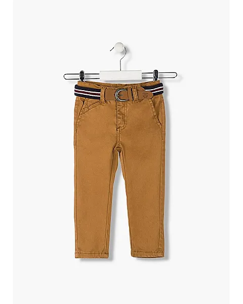 LOSAN PANTALON DE TEJIDO SARGA CON CINTURON 925-9790