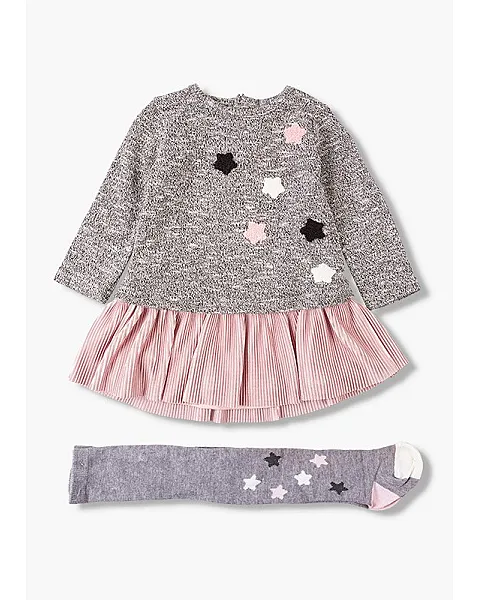 LOSAN VESTIDO CON FALDA PLISADA Y LEOTARDOS 928-8034