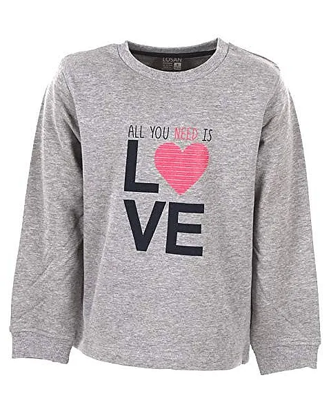 LOSAN SUDADERA CON TEXTO ESTAMPADO 926-6651 GRIS