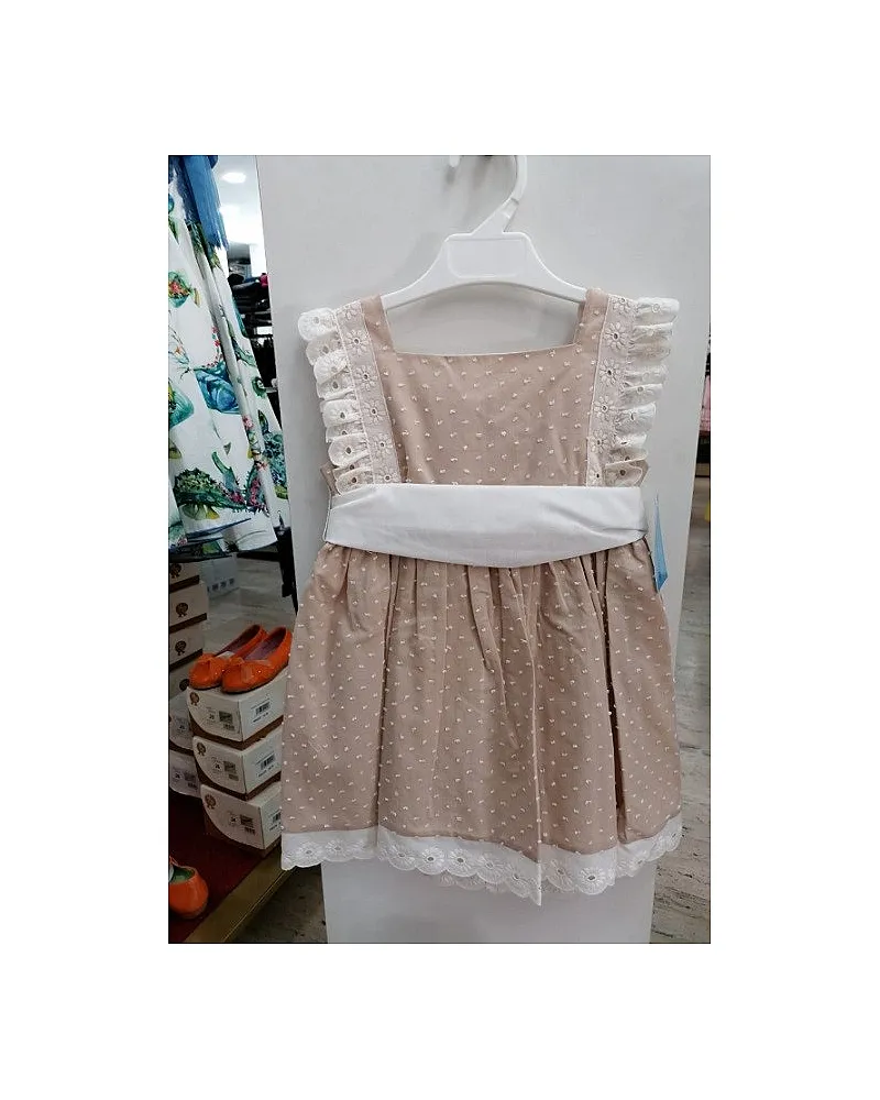 MARCOS BABY VESTIDO PLUMETI CON FAJIN
