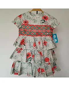 JOSE VARON VESTIDO VOLANTES ESTAMPADO