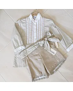 CONJUNTO NIÑA SHORT LINO Y BLUSA