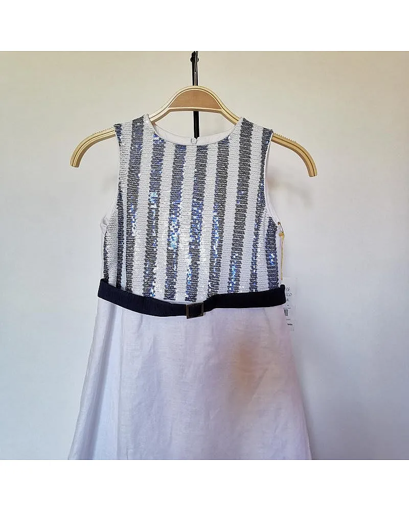 VESTIDO LINO NIÑA DE POMPON