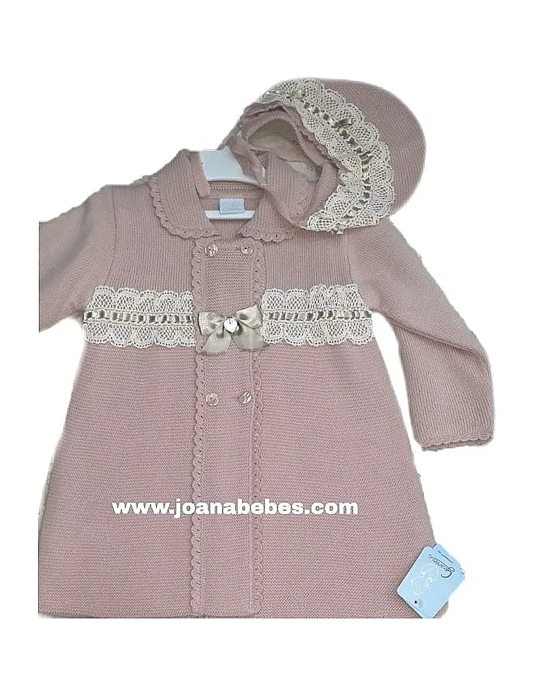 granlei abrigo y capota rosa empolvado