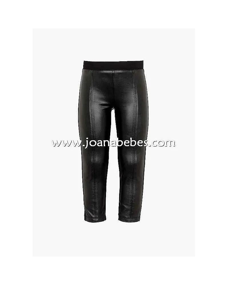 Losan legging niña color negro con etiqueta de corazon