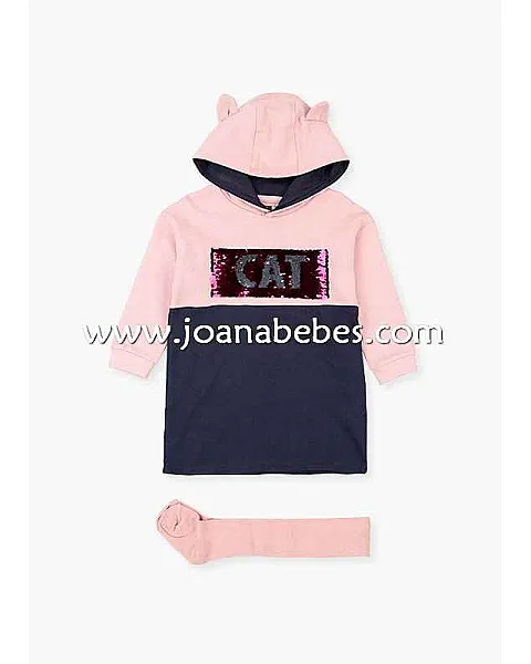 Losan vestido con lentejuelas reversibles y leotardos