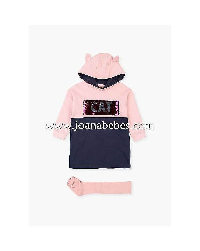 Losan vestido con lentejuelas reversibles y leotardos