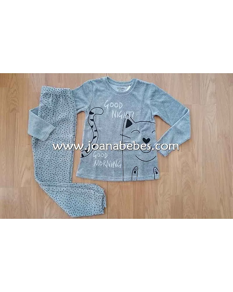 Losan pijama niña con gato estampado