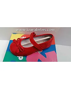 DBB Zapato bailarina con pulsera rojo (piel)