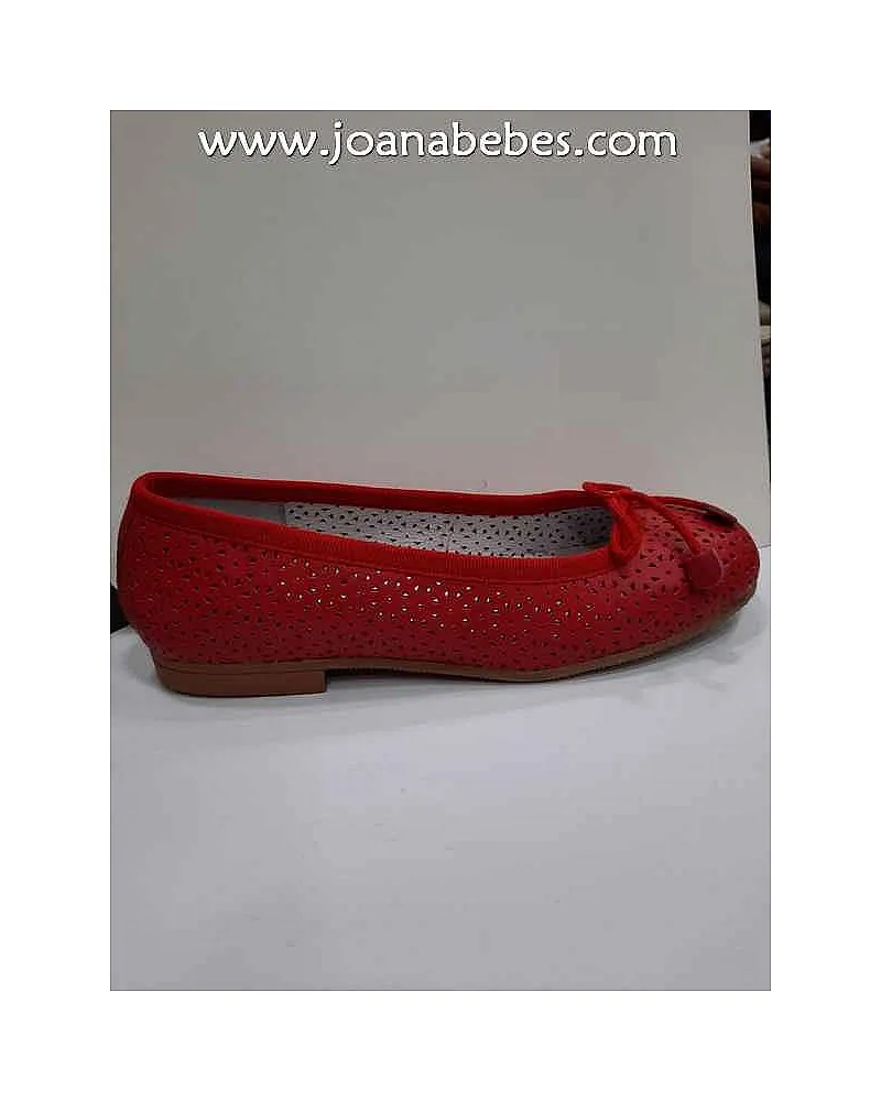 DBB bailarina perforada roja (piel)