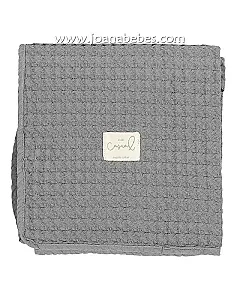 Manta algodon organico Crochet marengo