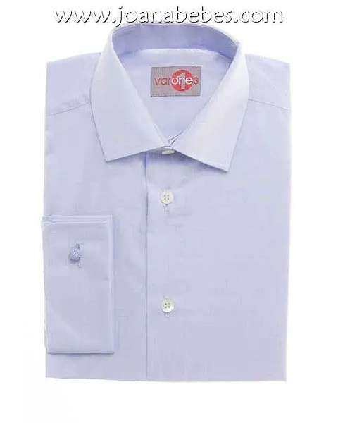 VARONES, CAMISA CELESTE CUELLO ITALINAO