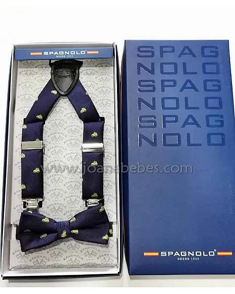 SPAGNOLO SET TIRANTES + PAJARITA JACQUARD