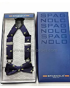 SPAGNOLO SET TIRANTES + PAJARITA JACQUARD