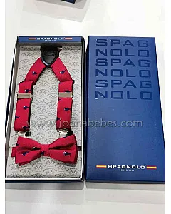 SPAGNOLO SET TIRANTES + PAJARITA JACQUARD