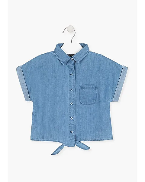 Losan Camisa vaquera con nudo en el bajo.