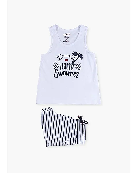 Losan Conjunto de punto de camiseta de tirantes y short.