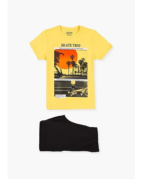 Losan Conjunto de camiseta de patinador y bermuda.