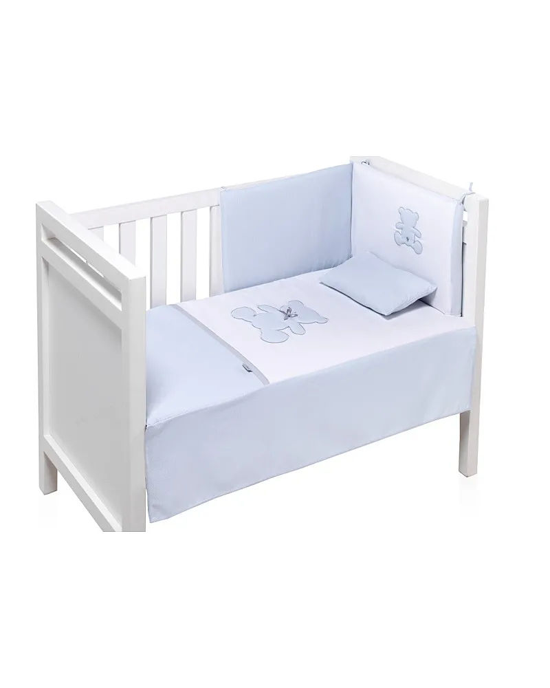 Edredon y chichonera oso celeste