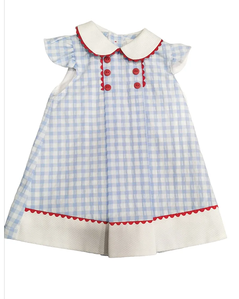 Vestido vichy celeste