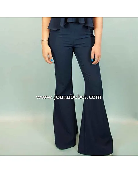 Pantalon campana talle alto marino