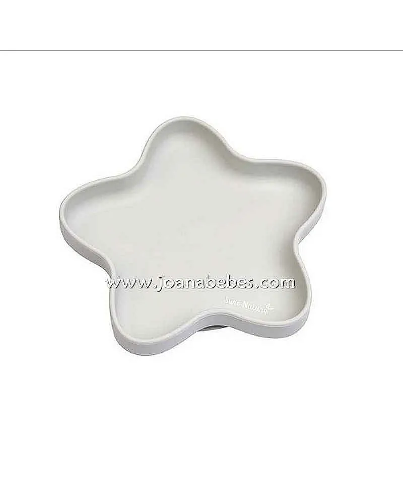 Plato de silicona con ventosa Star Gris