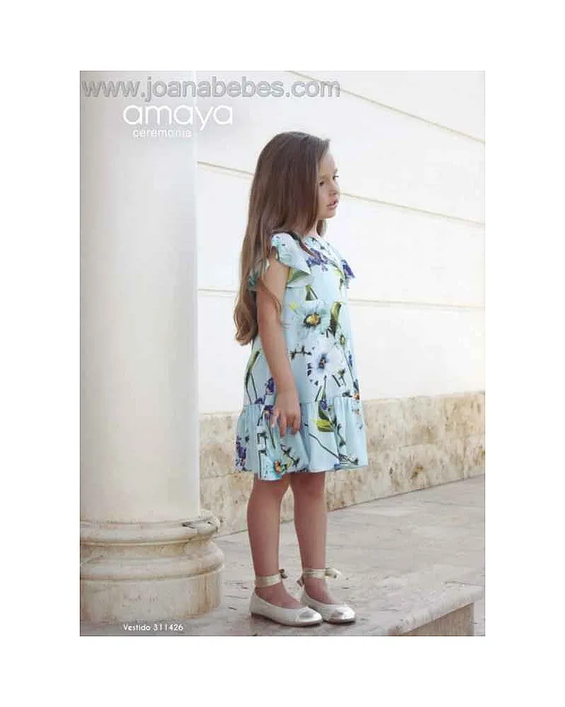 AMAYA VESTIDO AZUL ESTAMPADO